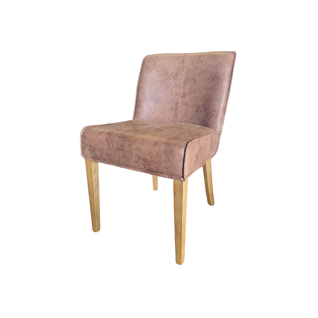 Belfort Oak & Leather Dining Chair image 0